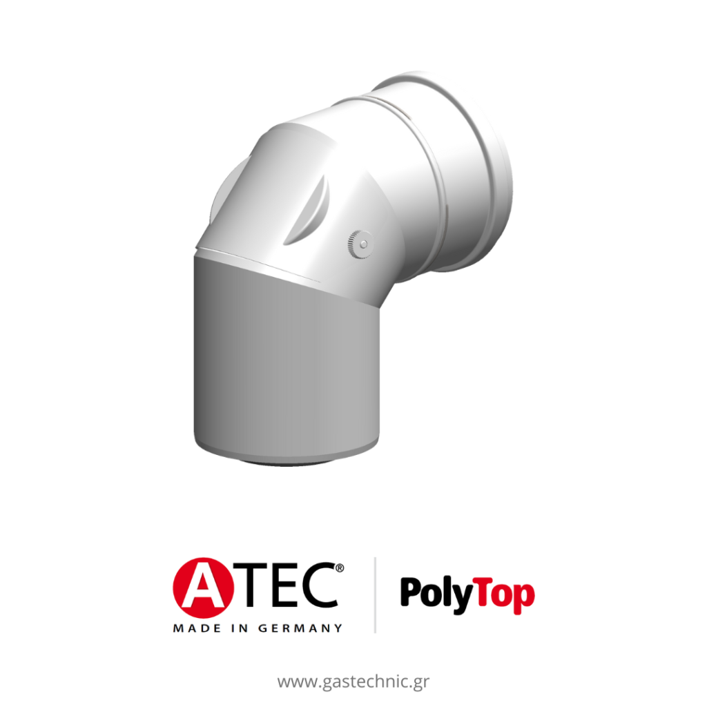 ATEC Polytop Γωνία 87° Διπλού Τοιχώματος Θυρίδα | Gas Technic